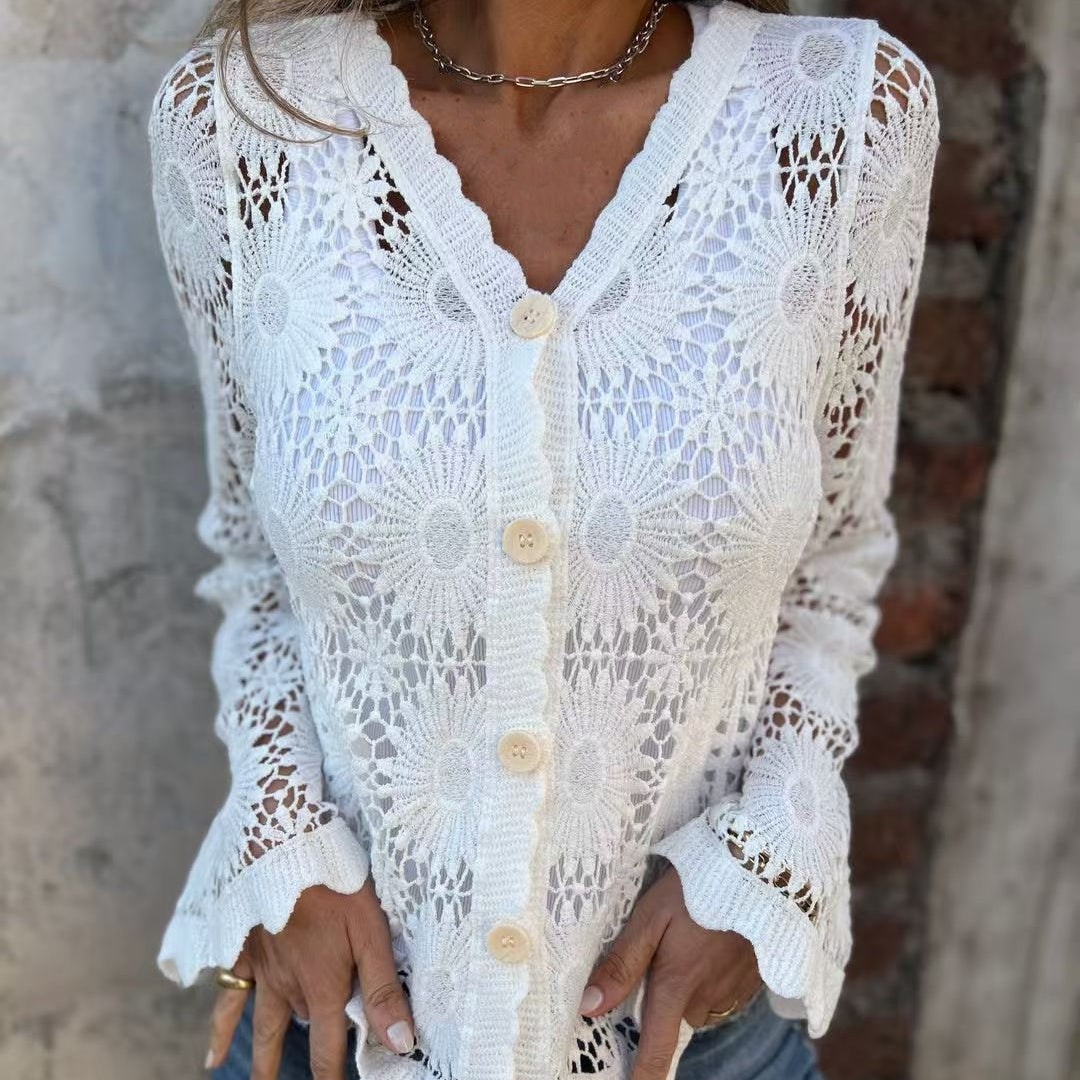 Women's Long Sleeve V-Neck Jacket