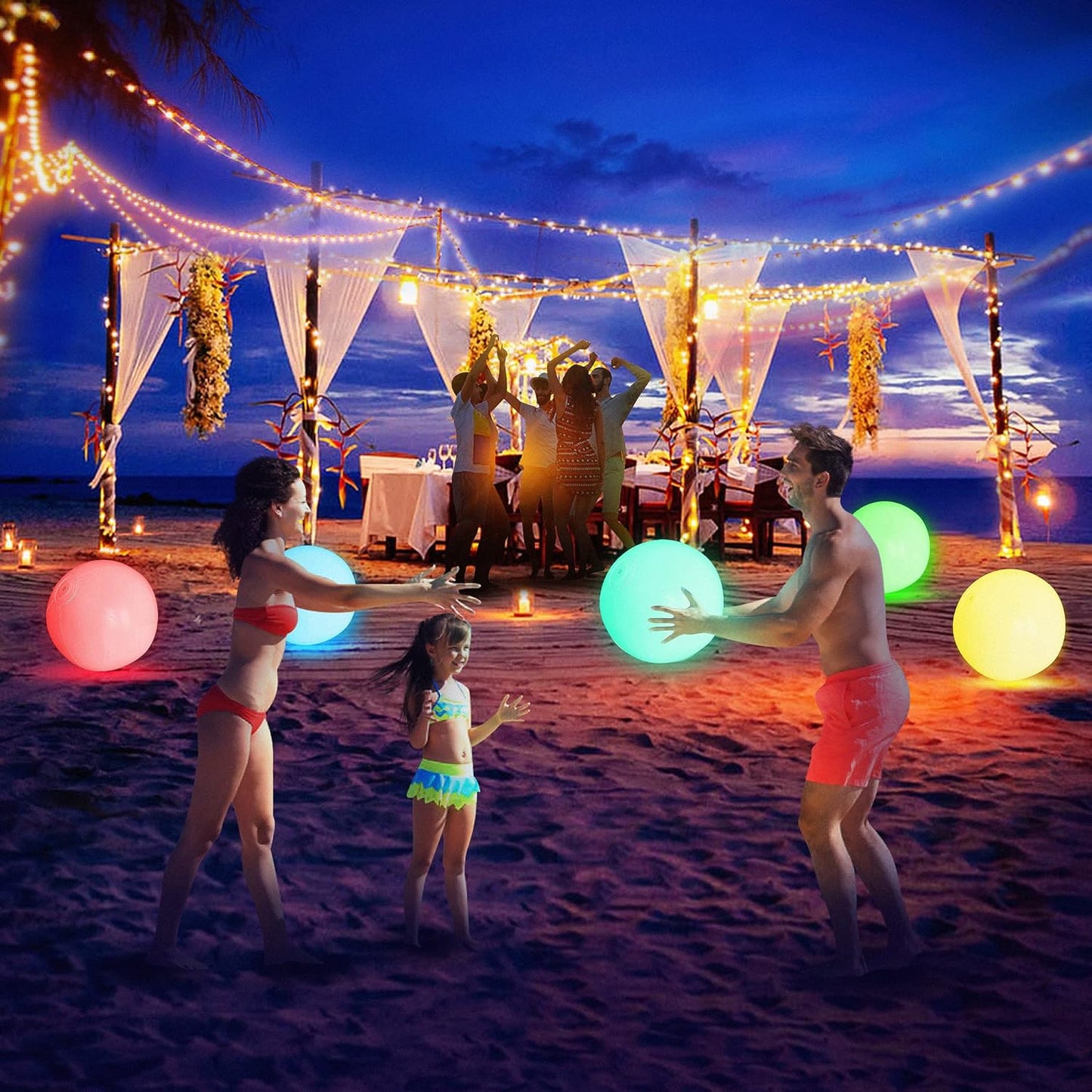 Pool Decoration🎉LED Light 16 Colors Luminous Beach Ball