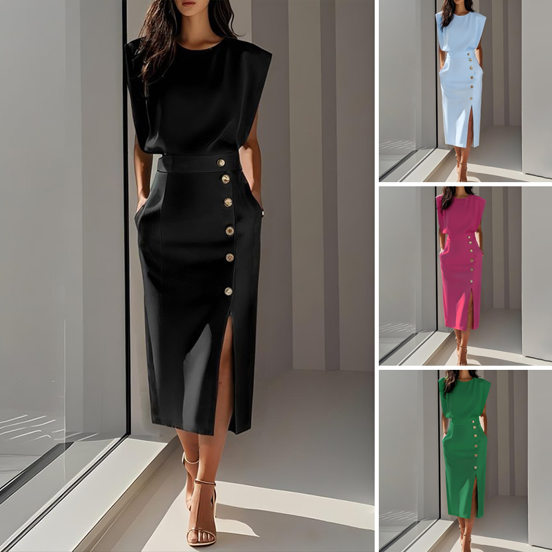👗 50% OFF NOW! 💃 Slit Midi Skirt – Draped Fabric with a Slight Waist Tuck, Elegant & Versatile ✨