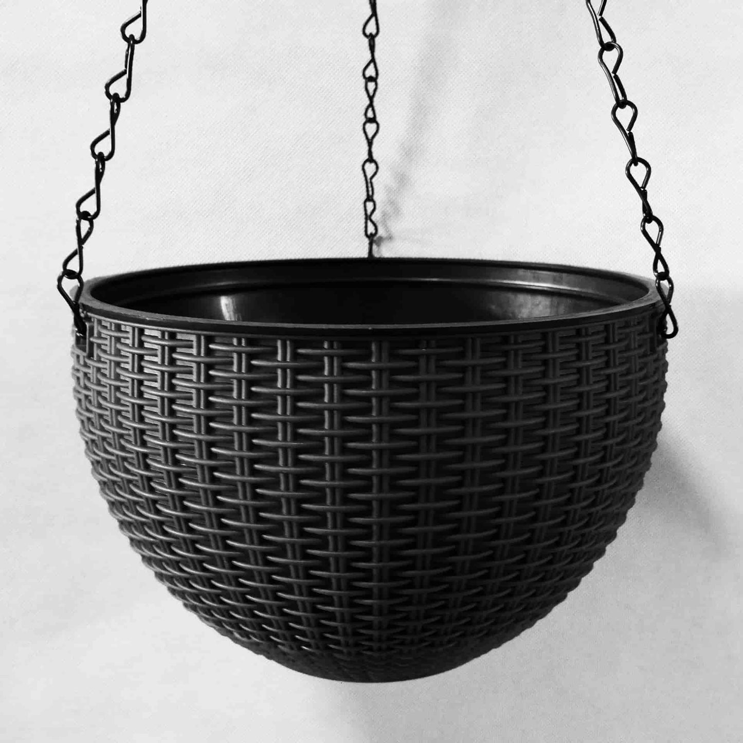 Plastic Rattan Hanging Planter Basket with Drainage Hole