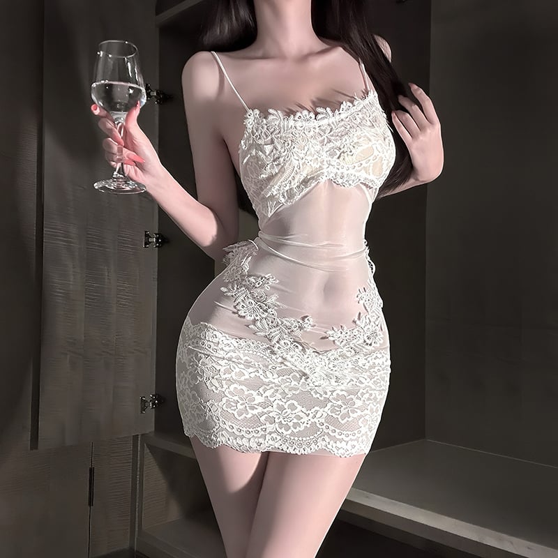 Solid Color Ruffled 3-Pieces Nightgown Set