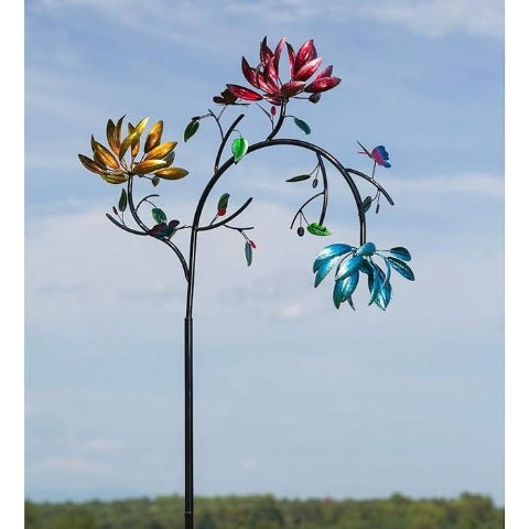 🔥60% OFF – Beautiful Summer Multi Colored Flowers Wind Spinner