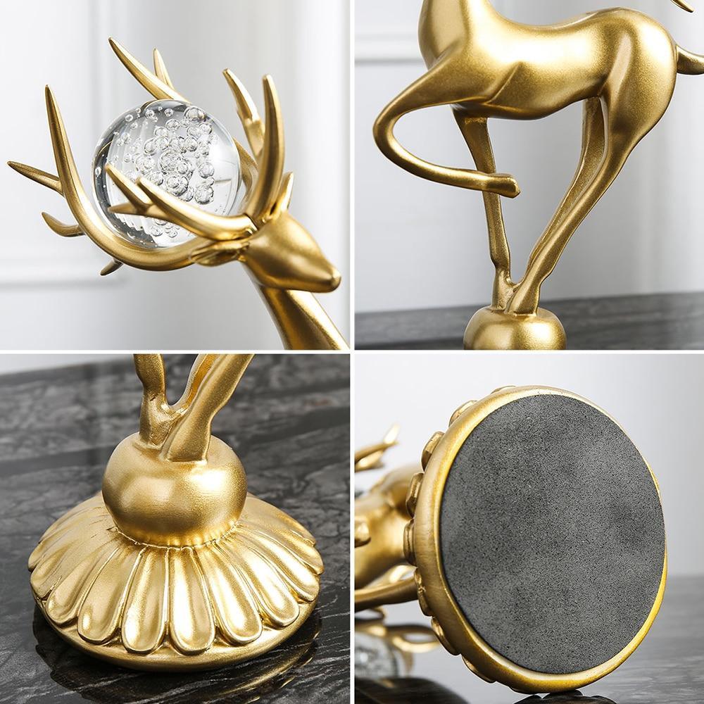 Handmade Golden Deer Animal Figurine