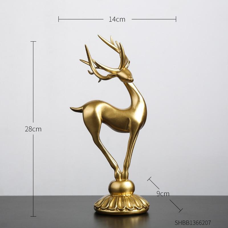 Handmade Golden Deer Animal Figurine