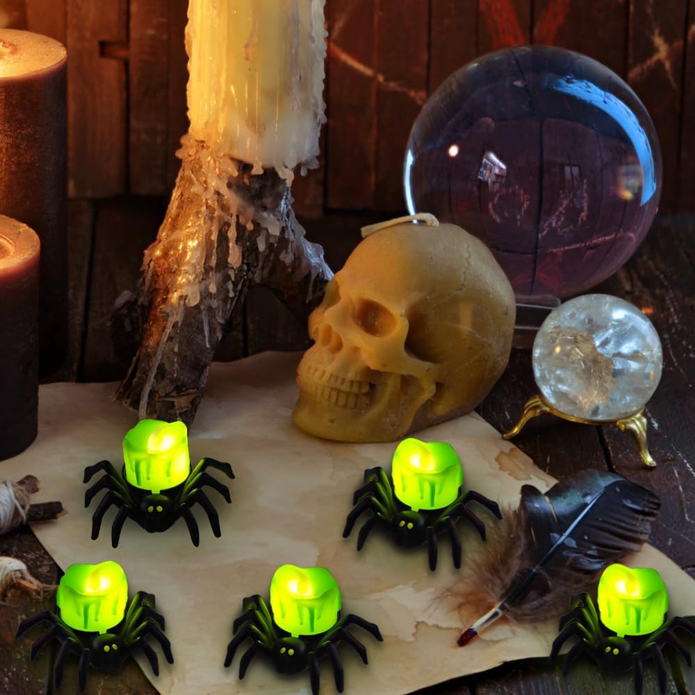 ⚡Halloween LED Pumpkin Lamp with Creepy Spider