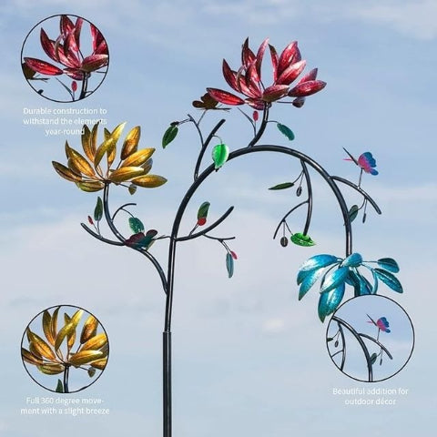 🔥60% OFF – Beautiful Summer Multi Colored Flowers Wind Spinner