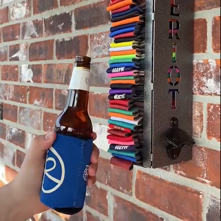 Custome Can Cooler Holder With Bottle Opener