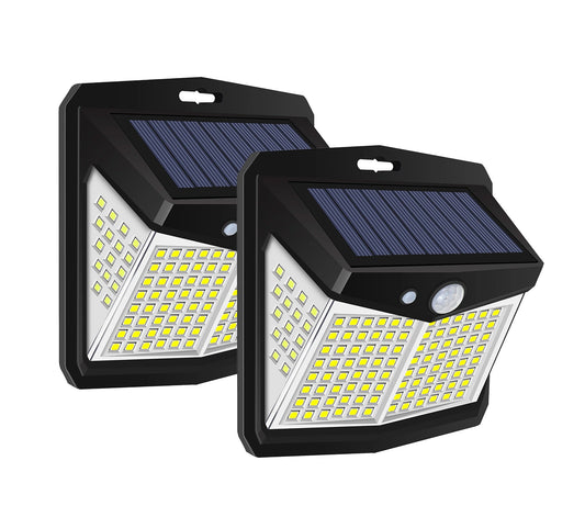 320 LED Solar Security Lights (Pack of 2) - 3-in-1 Sensor, Constant, Combination Lighting