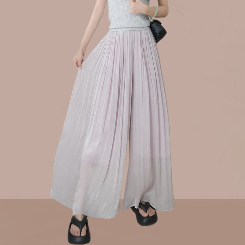 👗Glazed Ice Silk Floor-Length Wide-Leg Culottes