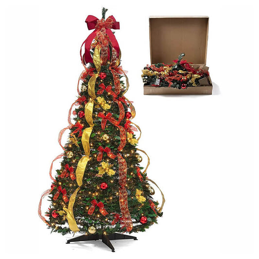 6FT Foldable Christmas Tree with Ornaments
