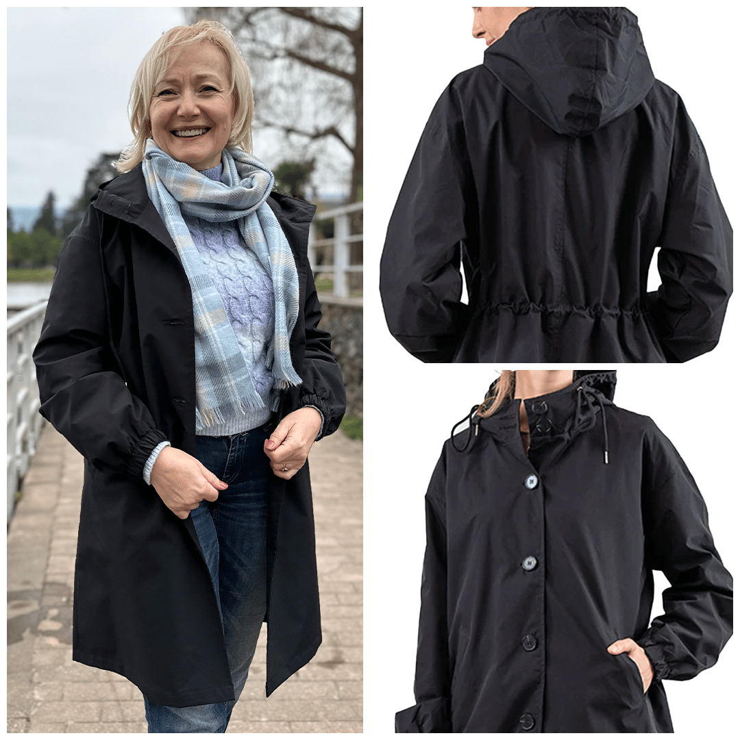 Water Resistant Oversized Hooded Windbreaker Rain Jacket