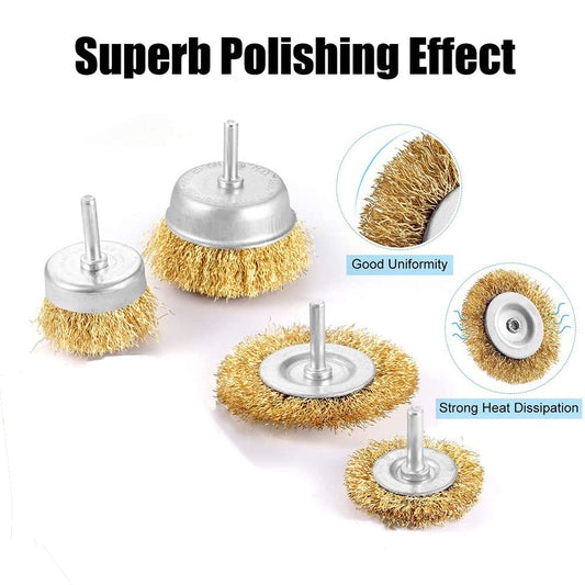 6MM Handle Steel Wire Wheel Rust Removal and Polishing Brush