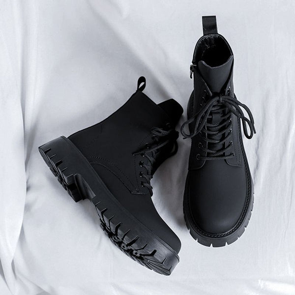 leather zip ankle boots