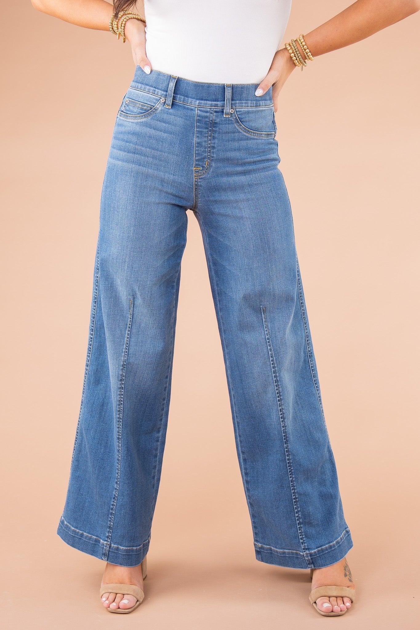 49% OFF🔥Seamed Front Wide Leg Jeans (Buy 2 Free Shipping)