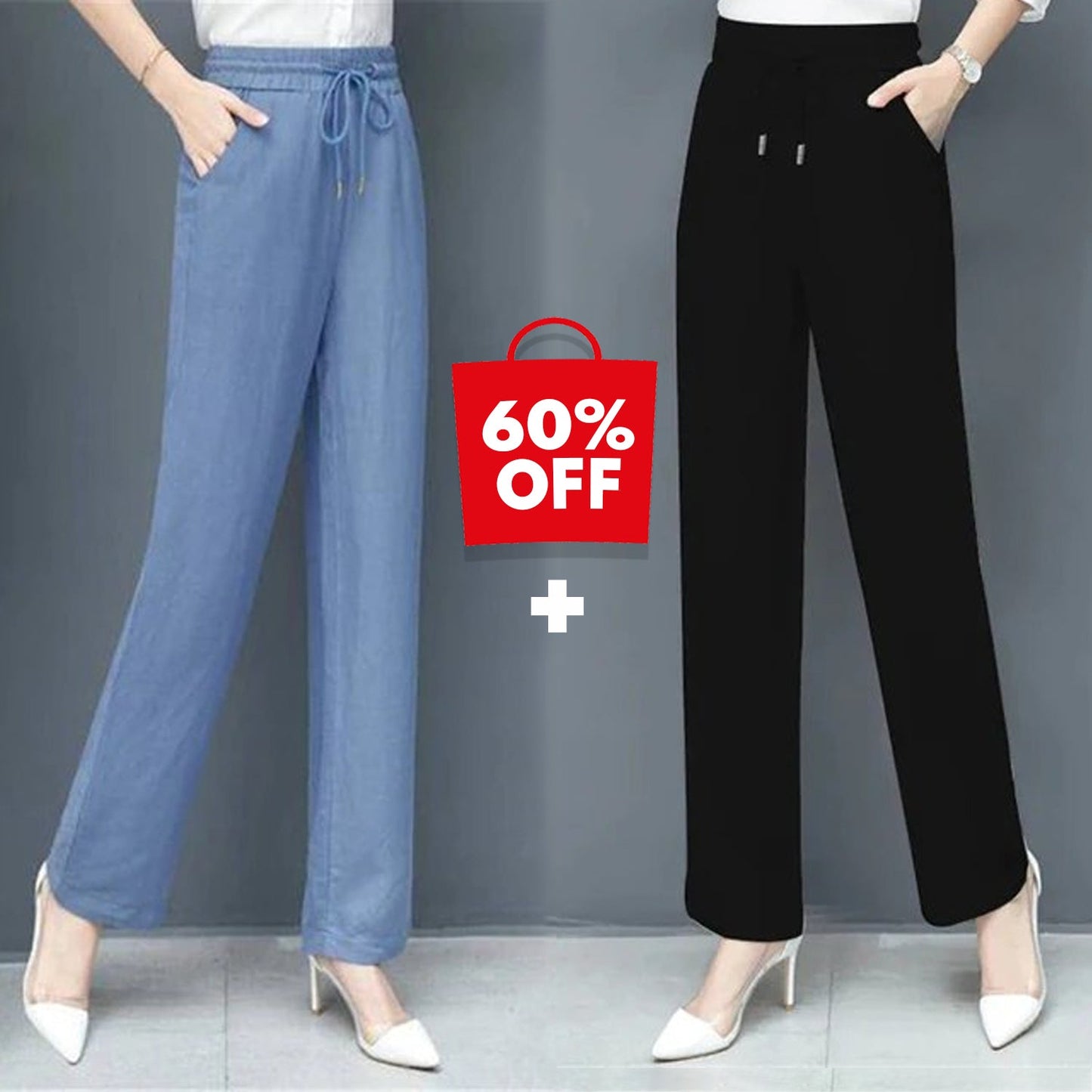 (🌞Summer Sale - 70% OFF💥) High Waist Loose Ice Silk Pants 🧊