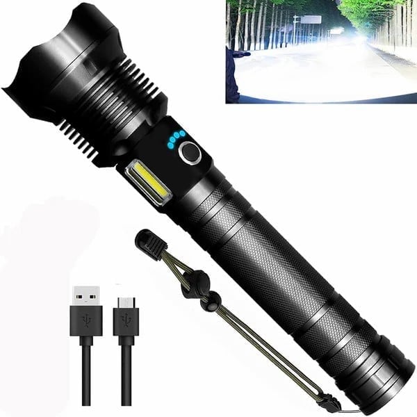 🔥LAST DAY SALE 49% OFF🔥 - LED Rechargeable Tactical Laser Flashlight 90000 High Lumens