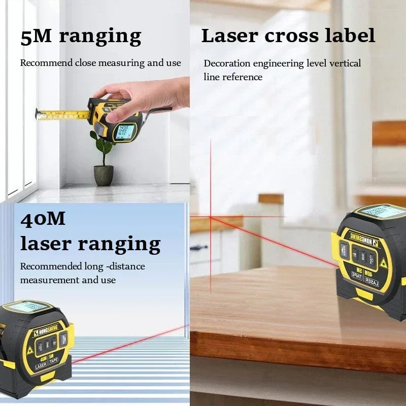 Made in Germany🎉3-In-1 Infrared Laser Tape Measuring