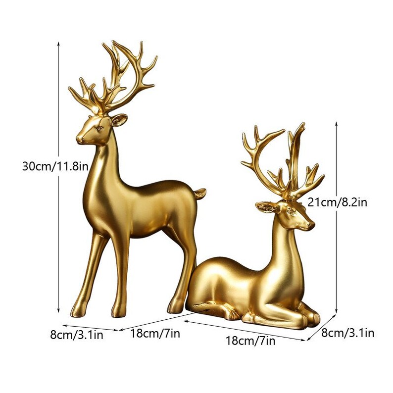 🦌Golden Couple Deer Figurines✨