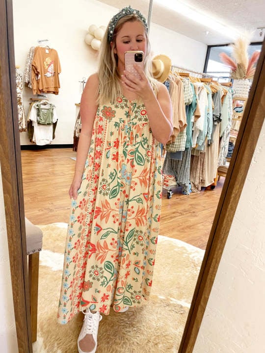 🔥 July Big Sales Save 49% OFF🔥-Vintage floral print loose sleeveless jumpsuit