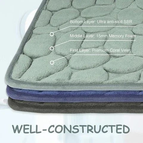 Cobblestone Embossed Bathroom Bath Mat