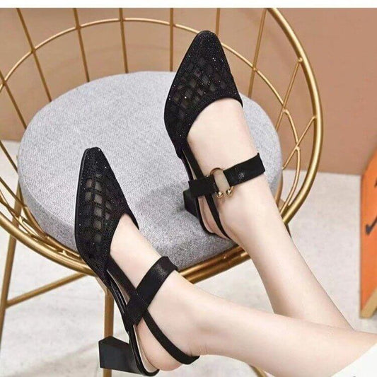 Women's Pointed-toe Ankle Strap Rhinestone Sandals