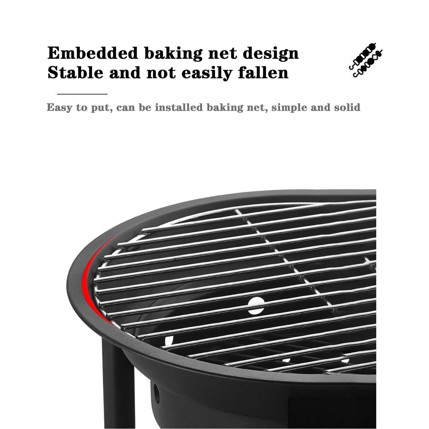 Portable Outdoor Barbecue Grill RV Charcoal Tripod Foldable Portable Grill