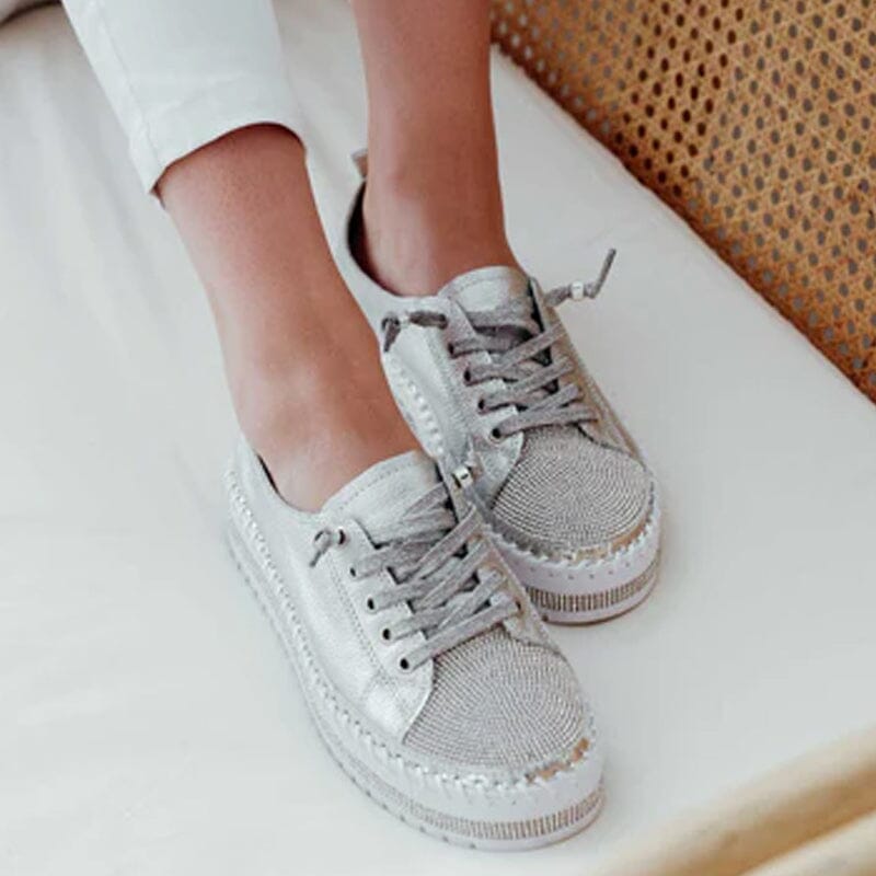 DIAMOND SILVER LEATHER SNEAKERS