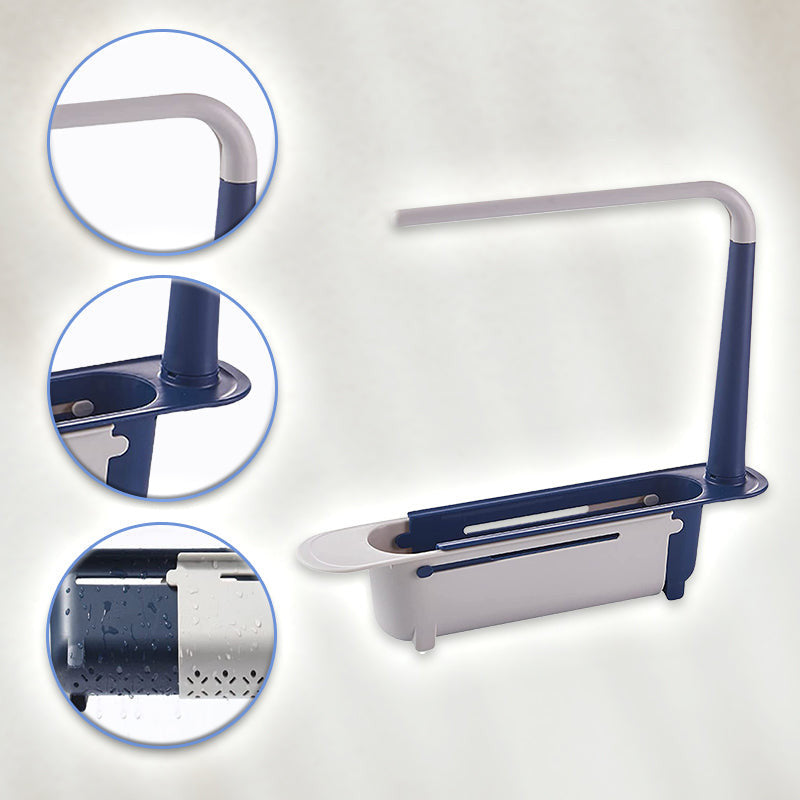 Alnoe 2-in-1 Adjustable Telescopic Sink Storage Rack Drain Holder