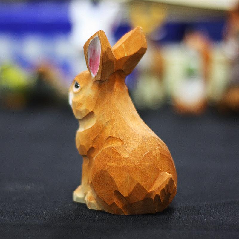 Rabbit Sculpted Hand-Painted Animal Wood Figure