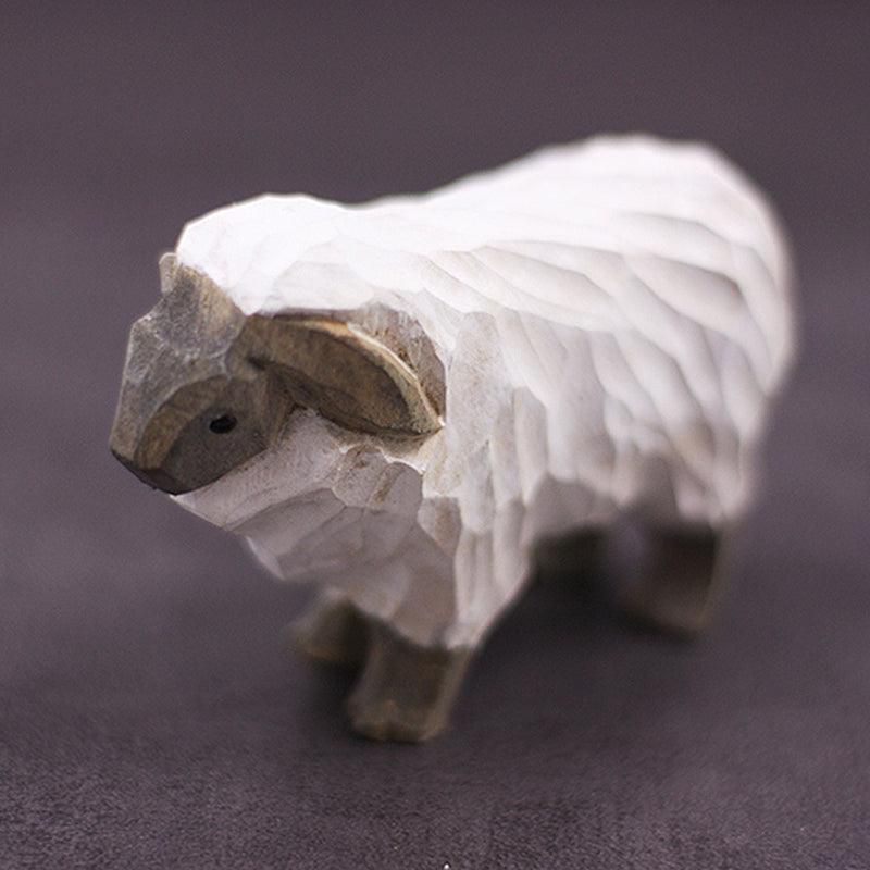 Sheep Sculpted Hand-Painted Animal Wood Figure