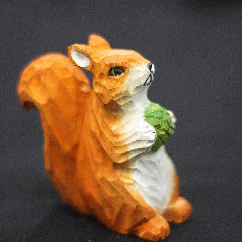 Squirrel Sculpted Hand-Painted Animal Wood Figure