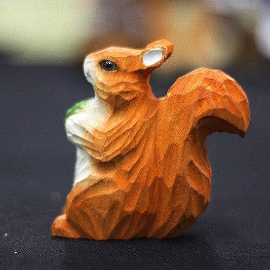 Squirrel Sculpted Hand-Painted Animal Wood Figure