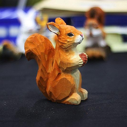 Squirrel Sculpted Hand-Painted Animal Wood Figure