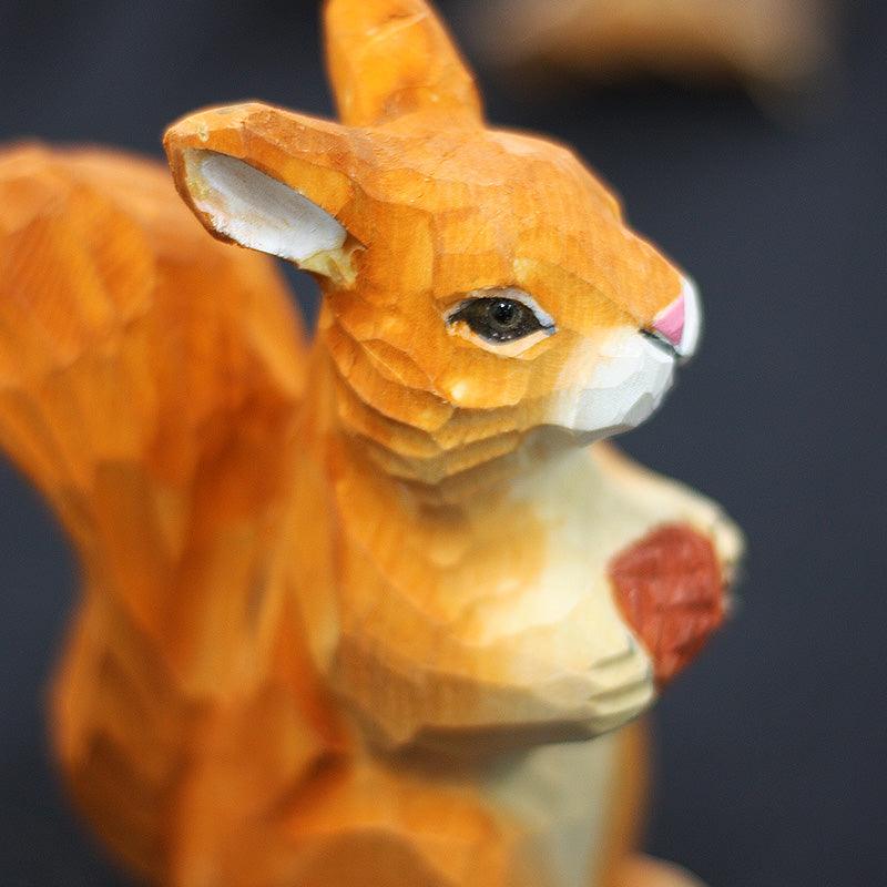 Squirrel Sculpted Hand-Painted Animal Wood Figure