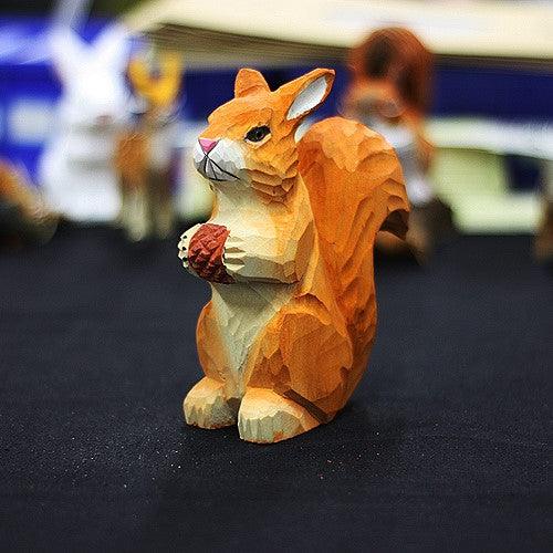 Squirrel Sculpted Hand-Painted Animal Wood Figure