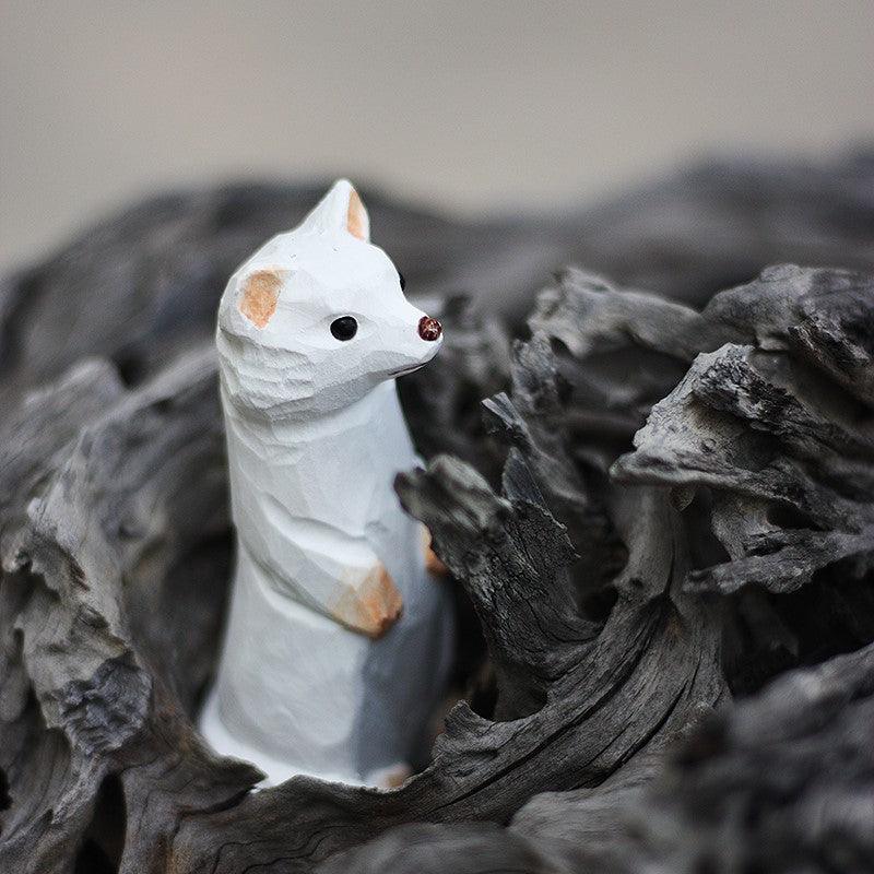 Stoat Sculpted Hand-Painted Animal Wood Figure