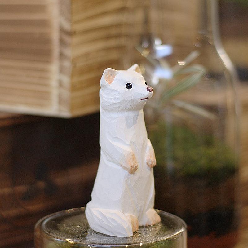 Stoat Sculpted Hand-Painted Animal Wood Figure