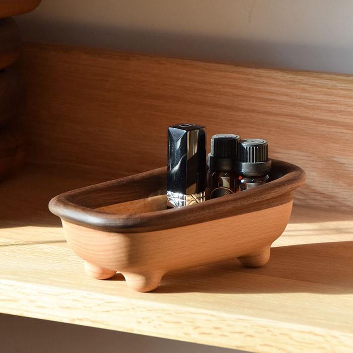 Storage Tray Wooden Handmade Bathtub Storage Box _ DC